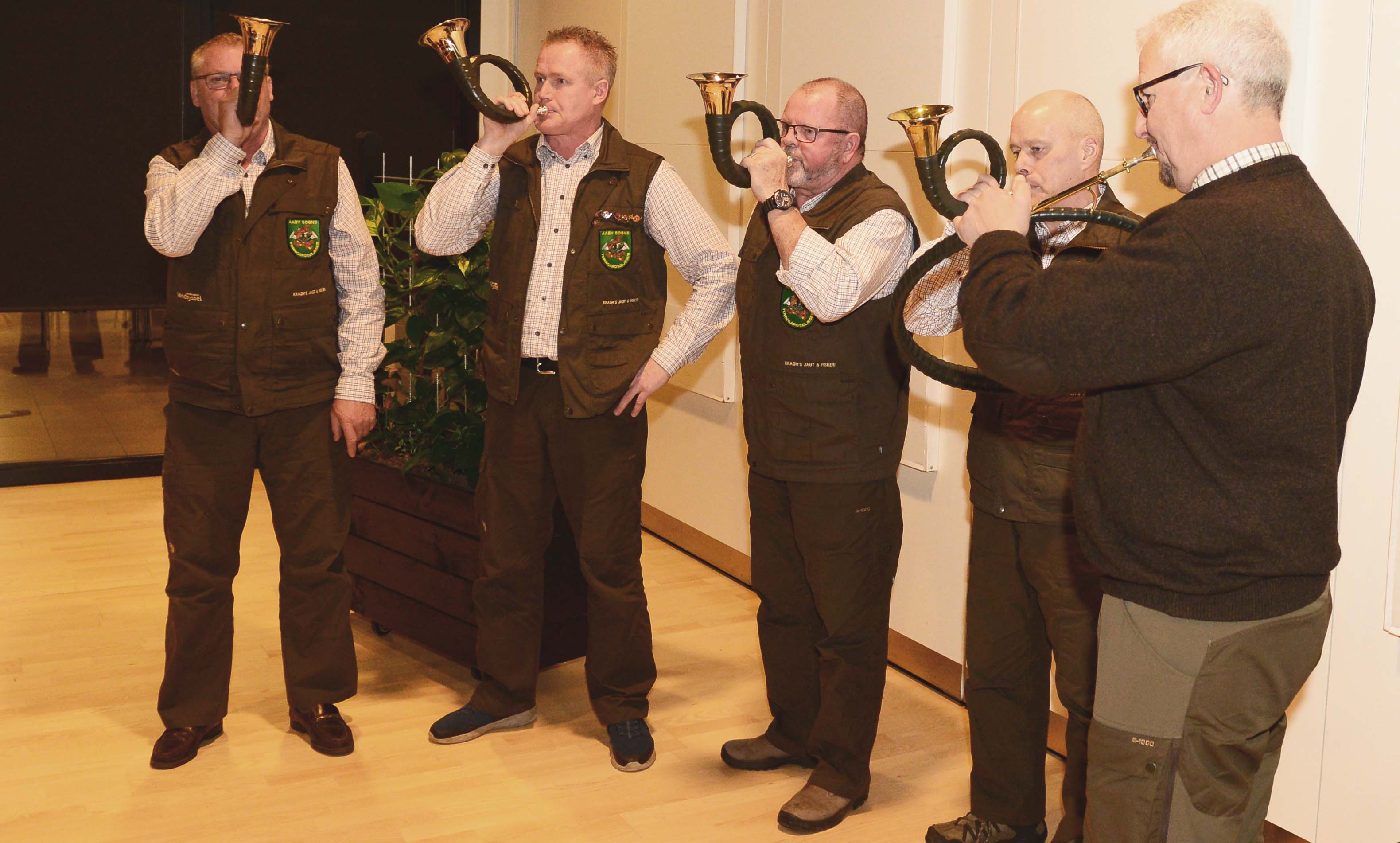 Jagthornblæsere fra Aaby Sogns Jagtforening.